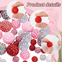 66шт 11 бусины со стразами из полимерной глины RB-PH0001-29