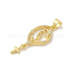 Подвески из латуни с покрытием из прозрачного кубического циркония KK-S380-18G