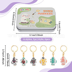 6 шт. фарфоровая подвеска-рыбка маркеры для фиксации стежков HJEW-NB00274