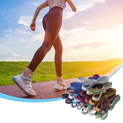 18 пара двухцветных блестящих полиэстеровых шнурков&nbsp;AJEW-GL0002-42