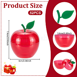 Рождественские прозрачные пластиковые подарочные коробки для хранения украшений в форме яблока с крышкой&nbsp;CON-WH0089-167B