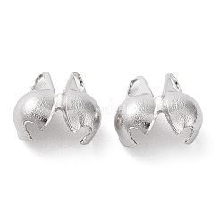 変色しにくい304ステンレススチールボールチープ  カロット終了  クラムシェルノットカバー  ステンレス鋼色  5.8x4mm  穴：1.2mm  内径：3mm&nbsp;STAS-A050-C-P