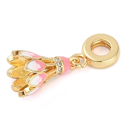 Стойка покрытие латунь прозрачный кубический цирконий европейские подвески-шармы KK-P287-15G