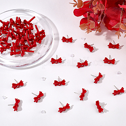 40 pièce de fermoirs à clous en alliage en forme de nœud papillon&nbsp;EJEW-ME0001-23B