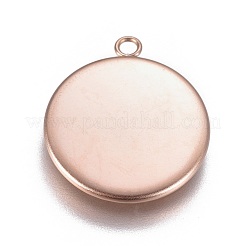 Placcatura ionica (ip) 304 impostazioni cabochon pendente in acciaio inossidabile&nbsp;STAS-G127-13-16mm-RG
