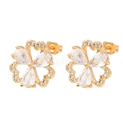 Orecchini da donna in ottone con micro pavé di zirconi cubici&nbsp;KK-CBACC01-07G