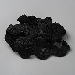 ポリエステルリボン  布ドレス縫製アクセサリー  ブラック  3/4インチ（20mm）&nbsp;OCOR-WH0101-131B-1
