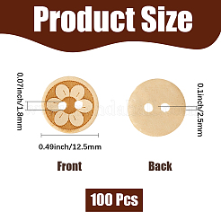 100 шт. кокосовые пуговицы с 2 отверстиями&nbsp;BUTT-CY0001-31