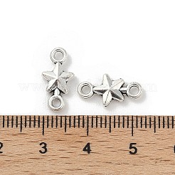 チベット風合金スターコネクターチャーム  アンティークシルバー  14.5x7.5x2.5mm  穴：1.8mm&nbsp;TIBE-S324-21AS