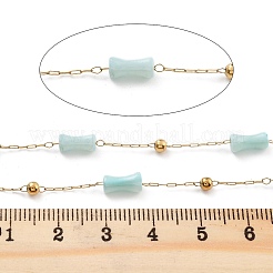 Цепочки из натуральной ракушки ручной работы в форме бамбука из бисера CHS-P019-04G