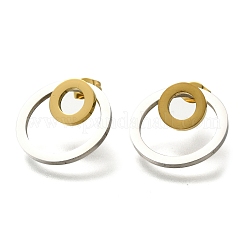 Ионное покрытие (ip) 304 нержавеющая сталь кольцо гвоздик серьги&nbsp;EJEW-C118-02D