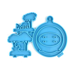 DIY рождественский кулон с оленем пищевые силиконовые Молды XMAS-PW0001-010B