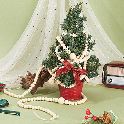 Круглая деревянная гирлянда из бисера для украшения елки&nbsp;AJEW-WH20019-62