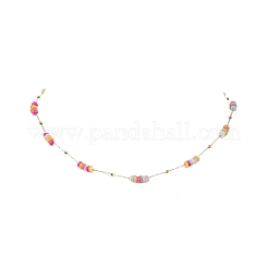 Ожерелья из цепочек с бусинами из натуральных ракушек NJEW-JN05448