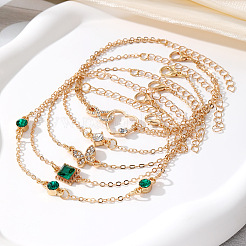 5 pz 5 stili braccialetto a catena in lega e set di braccialetti per le donne&nbsp;WG6073F-01