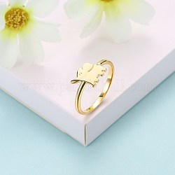可愛いスター指輪シルバー指輪  象  サイズ8  ゴールドカラー  18.1mm