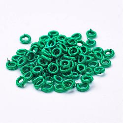 Polyester Weave Beads, Ring, Light Sea Green, 6x2mm, Hole: 3mm, about 200pcs/bag