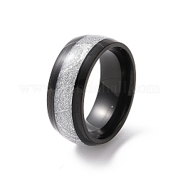 Кольцо с текстурой эмали, 201 украшение из нержавеющей стали для женщин, электрофорез черный, внутренний диаметр: 17 мм