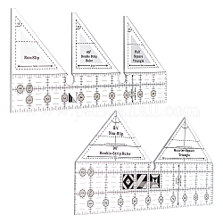 Arricraft 2 pz 2 righelli per trapuntatura acrilici in stile, modelli triangolari, strumenti fai da te trasparenti cucito patchwork cucito righello mestiere, chiaro, 12~13x25.5~26x0.3cm, 1pc / style