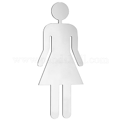 201 indicatore wc in acciaio inox, segni di genere per il bagno del bagno, Modello delle donne, 200x72x3mm