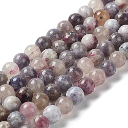 Natural Plum Blossom Tourmaline Beads Strands, Round, 10mm, Hole: 1mm, about 39pcs/strand, 15.39''(39.1cm)