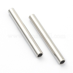 304 Stainless Steel Beads, Tube Beads, Stainless Steel Color, 35x4mm, Hole: 2.8mm