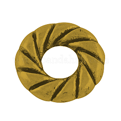 Alloy Donut Linking Rings, Tibetan Style,  Nickel Free & Lead Free, Antique Golden, 10x2mm, about 1369pcs/1000g