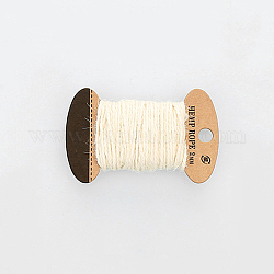 Cordón de yute, cuerda de yute, hilo de yute, 3 ply, para la fabricación de la joya, blanco floral, 2mm, aproximadamente 10.93 yarda (10 m) / tablero