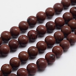 Acajou naturel obsidienne brins de perles rondes, 8mm, Trou: 1mm, Environ 49 pcs/chapelet, 15.74 pouce