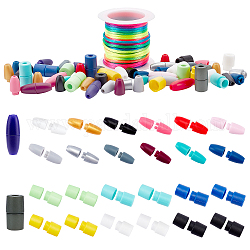 Элитные пластиковые застежки pandahall, для резиновых силиконовых ожерелий для прорезывания зубов и нейлонового атласного шнура, бисероплетение, разноцветные, 20~24x9~11 мм, отверстие : 2.5~4.5 мм
