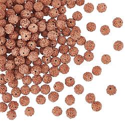 Perles de rudraksha naturelles non teintes dicosmétiques, ronde, Sienna, 8~9.5x7~9.5mm, Trou: 1.2mm
