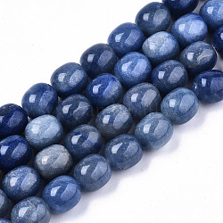Granos de aventurina azul natural hebras, barril, 13x12mm, agujero: 1.2 mm, aproximamente 24 pcs / cadena, 12.60 pulgada (32 cm)