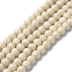 Chapelets de perle en howlite synthétiques, teints et chauffée, ronde, 10mm, Trou: 1.5mm, Environ 44 pcs/chapelet, 15.55 pouce (39.5 cm)