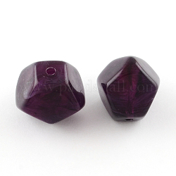 Имитация драгоценных камней бусы акриловые, фиолетовые, 20x22x21 мм, отверстие : 3 мм, Около 89 шт / 500 г