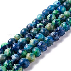 Natural Calcite Beads  Strands, Round, Blue, 8mm, Hole: 1.2mm, about 49~50pcs/strand, 15.94''(40.5cm)