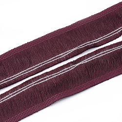 Corte de flecos borla de poliéster, accesorios de vestuario, de color rojo oscuro, 39~40x2 mm, aproximamente 20 m / bolsa