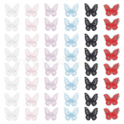 CRASPIRE 48Pcs 6 Colors Lace Butterfly Alligator Hair Clips, Hair Accessories for Women Girls, with Iron Findings, Mixed Color, 37x44x9mm, 8pcs/color
