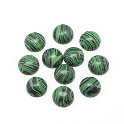Синтетические малахитовые кабошоны, окрашенные, полукруглые / купольные, 6x3~4 мм
