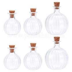 Delorigin 透明な小さな願いを叶える分厚いガラス瓶 3 個  コルク付きガラスミニポーションボトル  DIYペンダント作成用のボトルジャー  ドールハウスの装飾