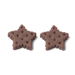 Cabochons in resina, biscotto a forma di stella, marrone noce di cocco, 20~21x21~22x4mm