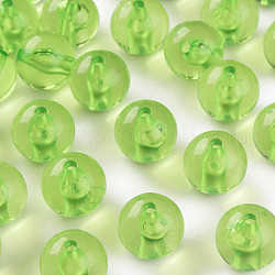 Transparente Acryl Perlen, Runde, gelb-grün, 16x15 mm, Bohrung: 2.8 mm, ca. 220 Stk. / 500 g