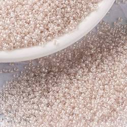 MIYUKI Round Rocailles Beads, Japanese Seed Beads, (RR215) Blush Lined Crystal, 15/0, 1.5mm, Hole: 0.7mm, about 5555pcs/bottle, 10g/bottle