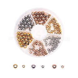 Perles en 304 acier inoxydable, ronde, couleur mixte, 150 pcs / boîte