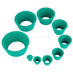 Rubber Filter Adapter Cones Set, Buchner Funnel Flask Adapter Set, Tapered Collar, Light Sea Green, 17~82x14~33mm, 9pcs/set