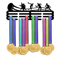 Soporte para colgar medallas de hierro con tema definitivo, estante de pared para exhibición, con tornillos, patrón temático deportivo, 150x400mm