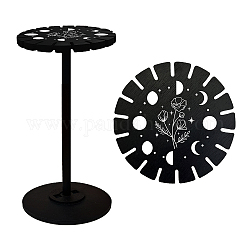 Ahandmaker pendule titulaire cristal étagère en bois pendule roue présentoir noir cristal présentoir pour pendule cristal affichage sorcellerie cadeau organisateur, lune et étoile & fleur