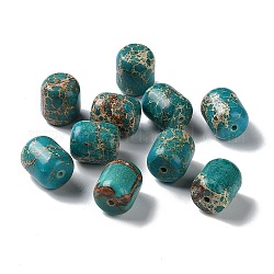 Natural Imperial Jasper Beads, Dyed, Rice, Light Sea Green, 14.5x12.5mm, Hole: 1.4mm