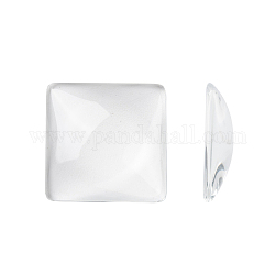 Clear Square Transparent Glass Cabochons, 25x25x5mm
