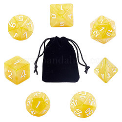 GORGECRAFT 7 Piece Polyhedral DND Dice Set with Pouch for D&D RPG Dungeon and Dragons Table Board Roll Playing Games (Gold)