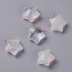 Breloques en cristal de quartz naturel, breloques en cristal de roche, étoiles du nord, facette, 13~13.5x14~14.5x6~6.5mm, Trou: 0.8mm